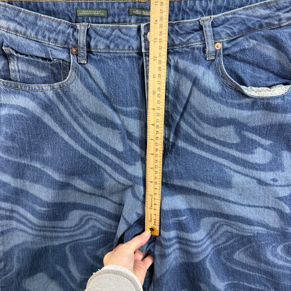 WILD FABLE Plus 18 34 Baggy Blue Jeans Wavy Highest Rise Pants Grunge Boho Punk - Picture 14 of 16